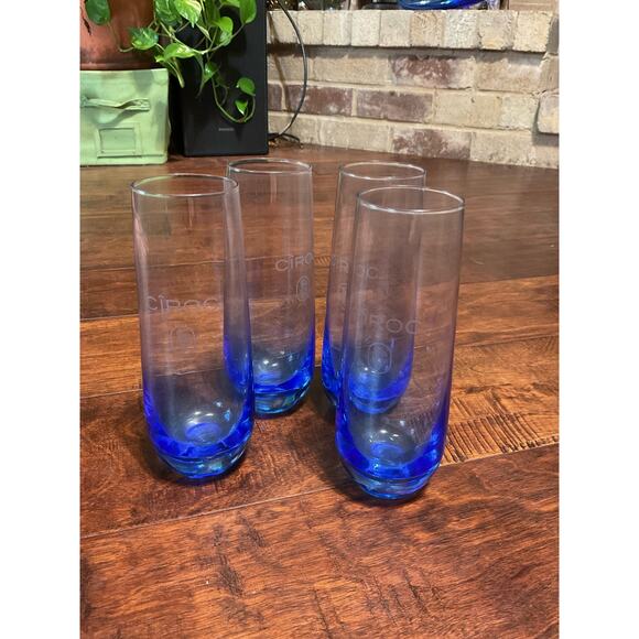 Ciroc Etched Blue Cocktail Stemless Glasses ~ Set of 4 - Picture 1 of 3
